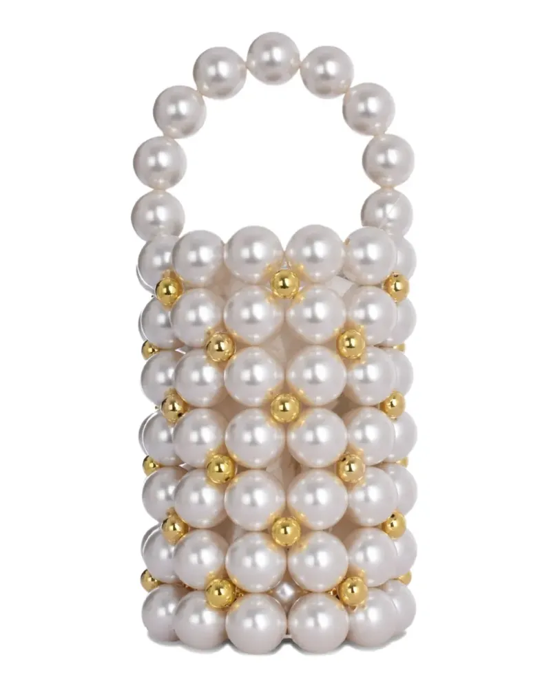 Vanina Le Comino Tasche mit Perlen - Weiß Weiß