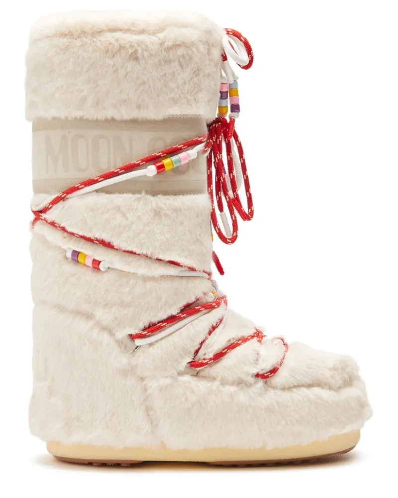 Moon Boot Icon Stiefel aus Faux Fur - Weiß Weiß