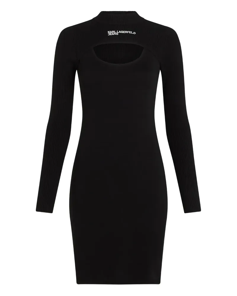 Karl Lagerfeld KLJ CUT OUT KNIT DRESS - Schwarz Schwarz