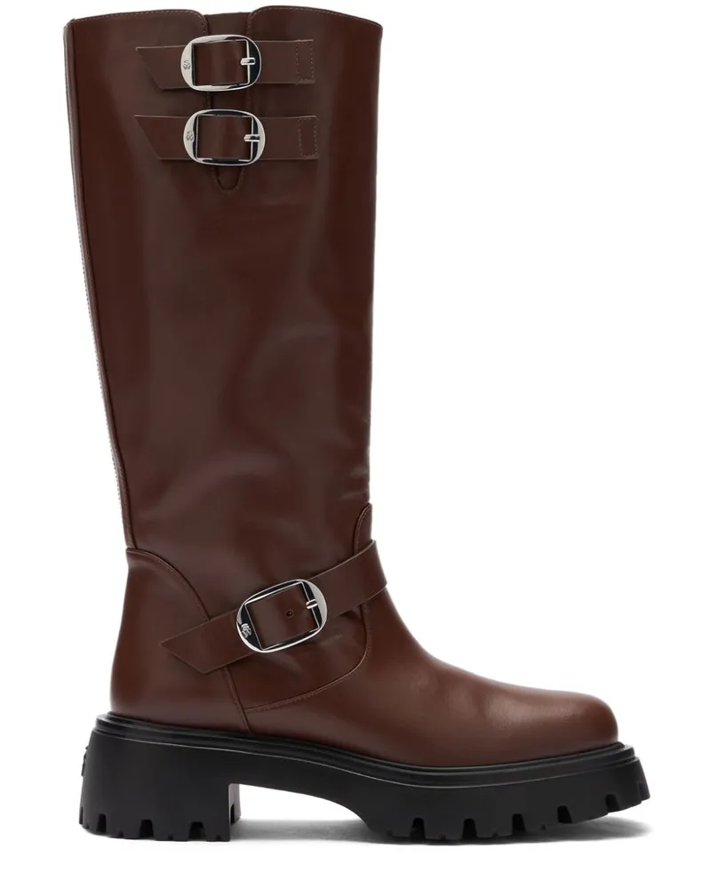 Stuart Weitzman Emerson Moto Stiefel 50mm - Braun Braun