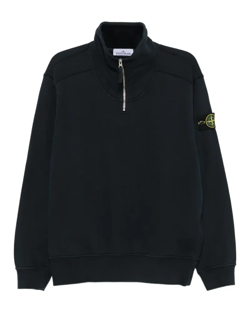 Stone Island Felpa quarter-zip logo-patch sweater - Schwarz Schwarz
