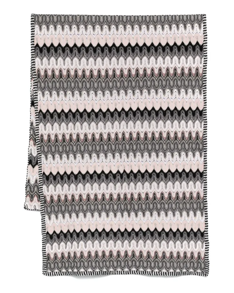 Missoni Schal mit Zickzackmuster - Schwarz Schwarz