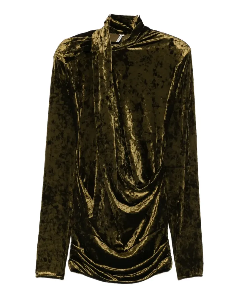 Entire Studios Drapiertes Dalters Minikleid aus Crash-Samt - Grün Grün