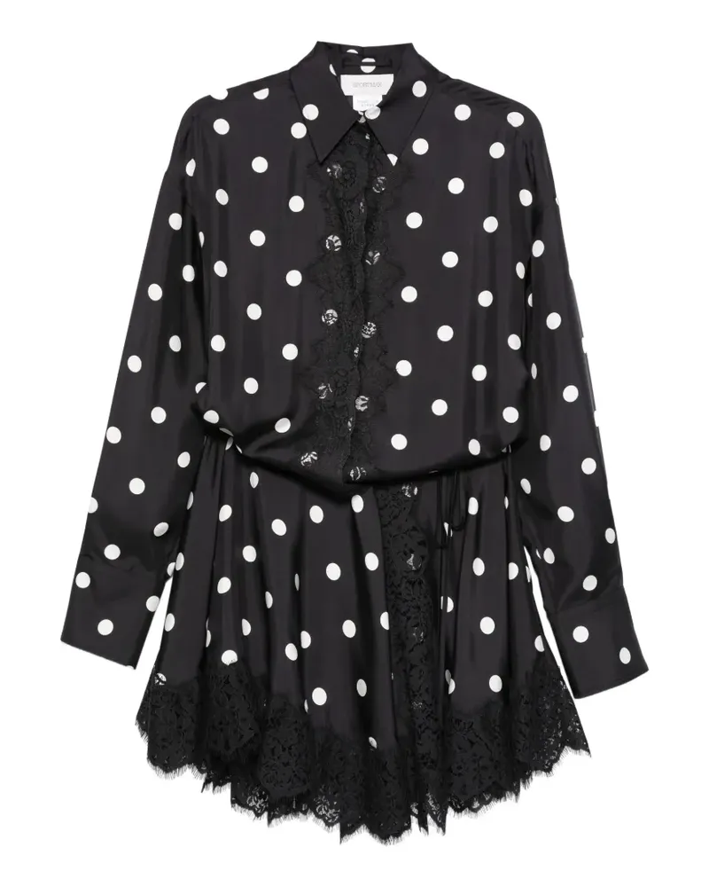 SPORTMAX Kleid mit Polka Dots - Schwarz Schwarz