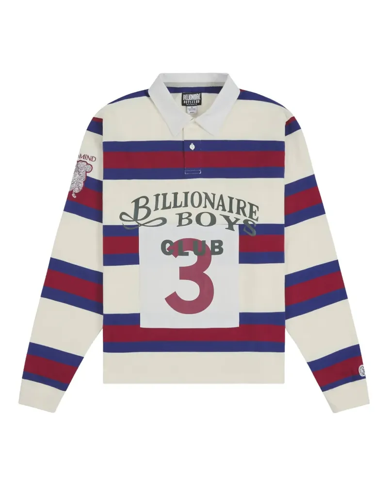 Billionaire Boys Club striped long-sleeve polo shirt - Weiß Weiß