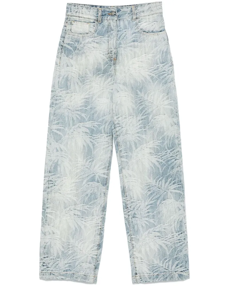 Palm Angels Palms Jacquard-Jeans - Blau Blau