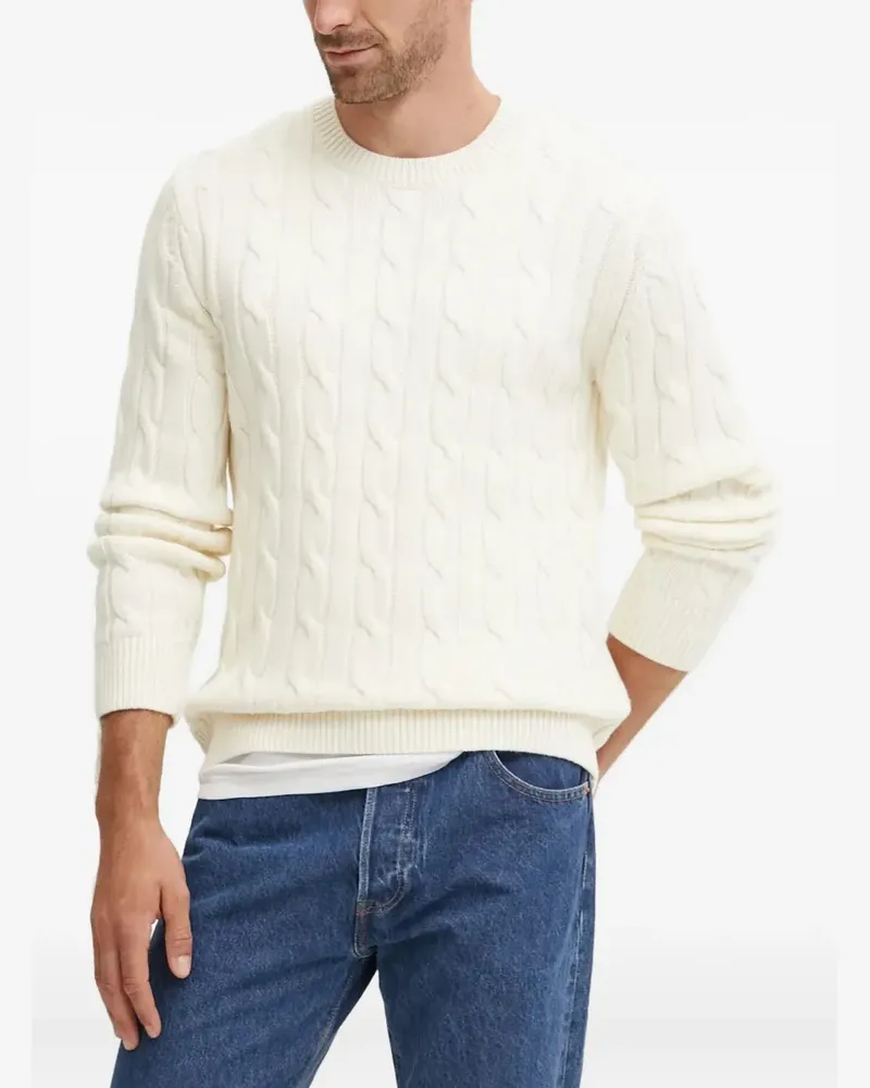 Theory Pullover mit Zopfmuster - Weiß Weiß