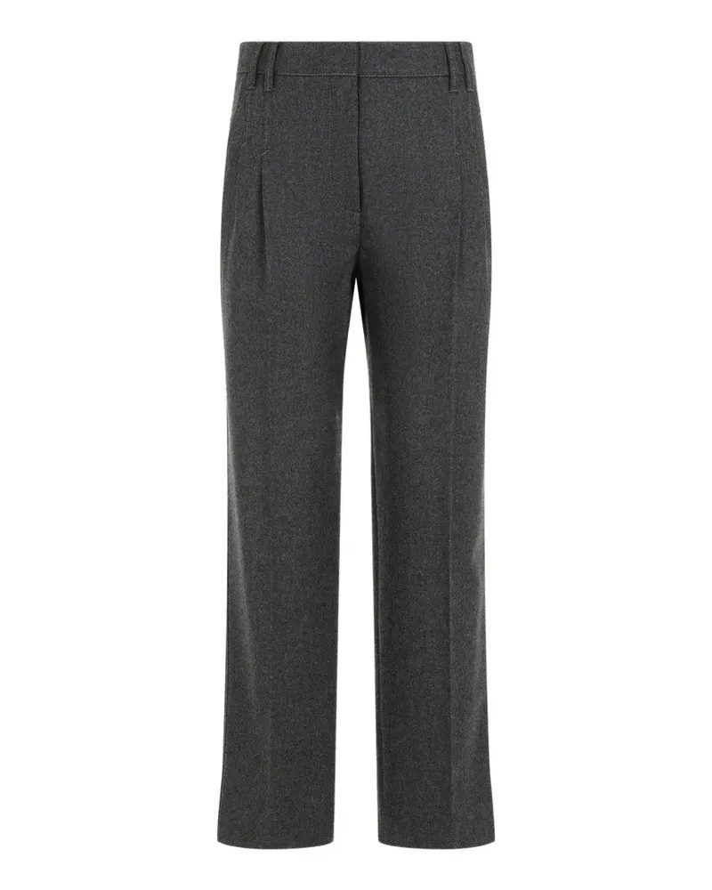 Brunello Cucinelli pleated pressed-crease trousers - Grau Grau