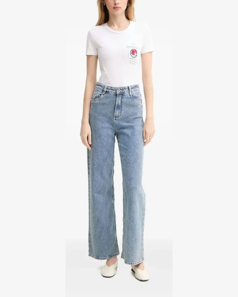 Iceberg T-Shirt mit Mohn-Print - Weiß Weiß