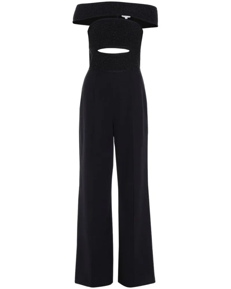 Hervé Léger Schulterfreier Jumpsuit Schwarz