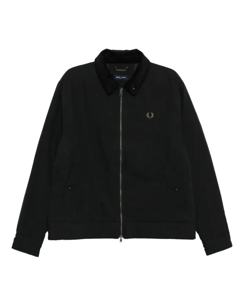 Fred Perry Gefütterte Jacke mit Cordkragen - Schwarz Schwarz