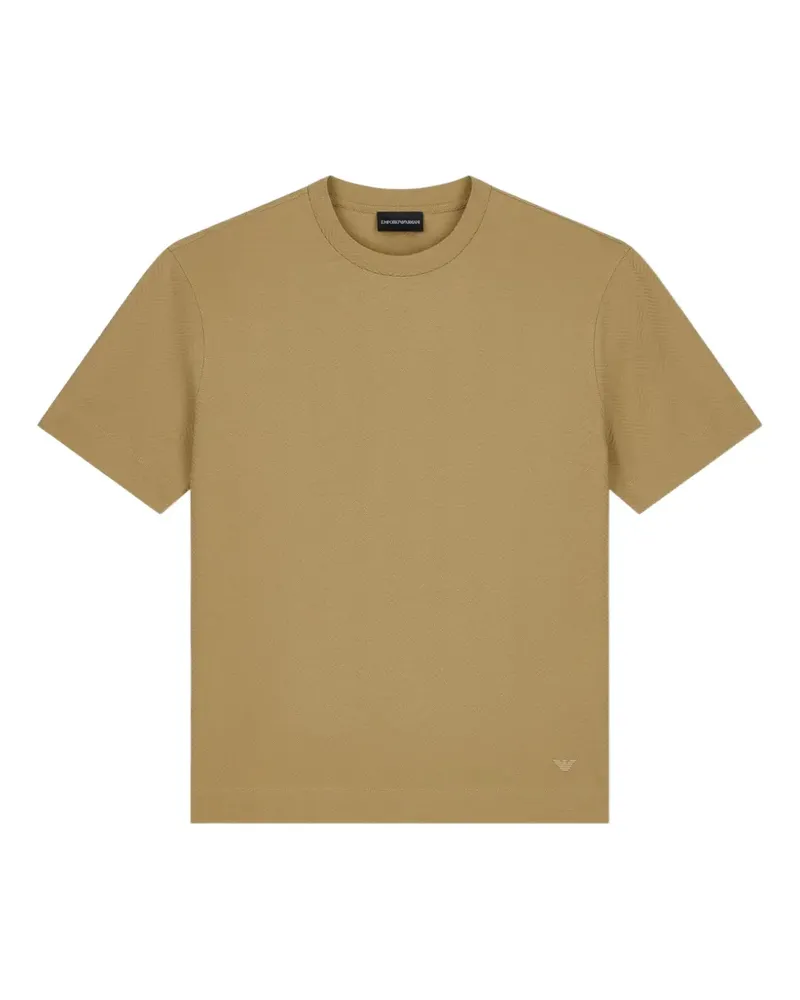 Emporio Armani Besticktes T-Shirt mit Fischgrätenmuster - Nude Nude