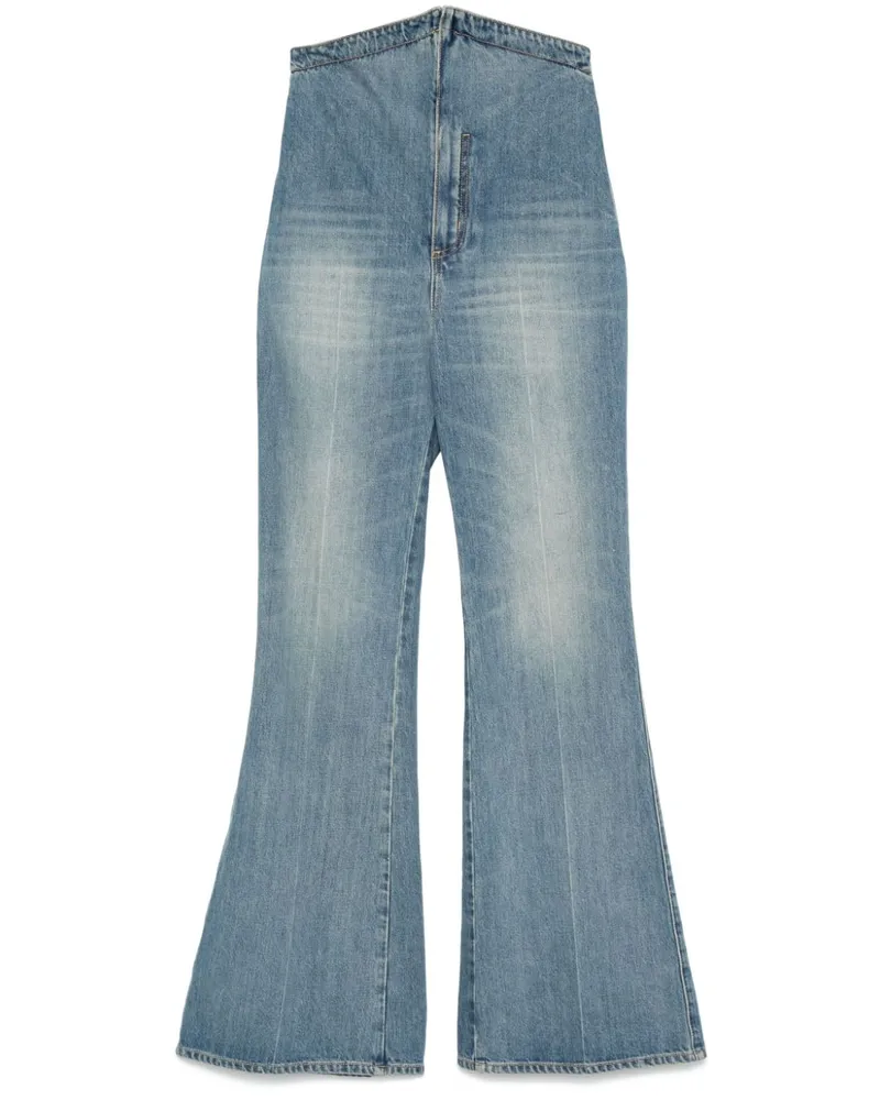 Alexander McQueen Fold Over Waist Jeans - Blau Blau
