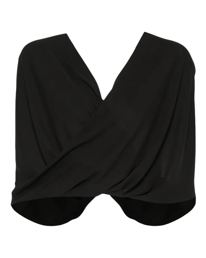 Hanita Drapiertes Top - Schwarz Schwarz