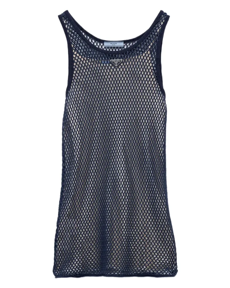 Prada Minikleid in Netz-Optik - Blau Blau