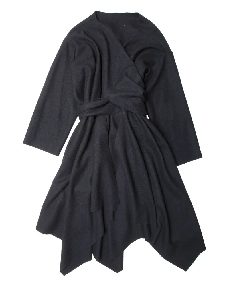Muller of Yoshiokubo tie-detailing midi dress - Schwarz Schwarz