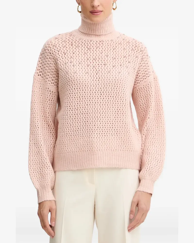 Fracomina crystal-embellished roll-neck sweater - Rosa Rosa