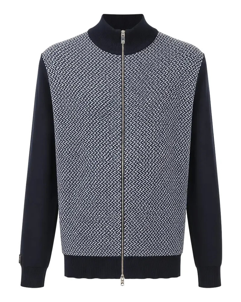 Tombolini Cardigan mit Fischgrätenmuster - Blau Blau