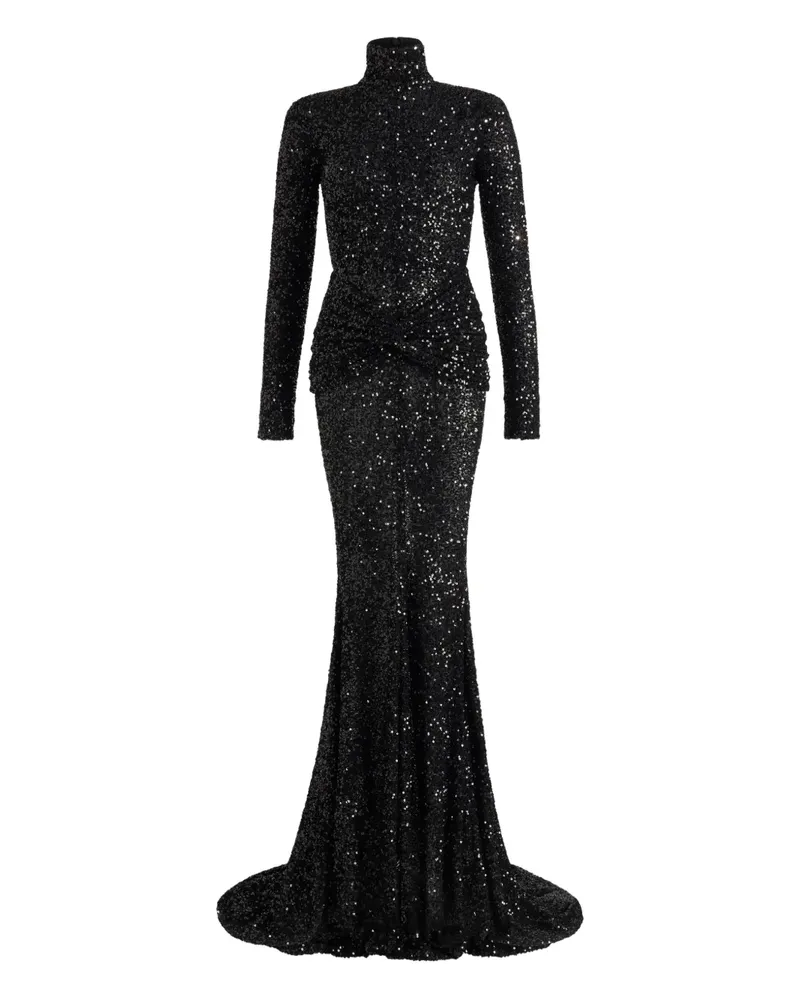 Patou Maxikleid mit Stehkragen - Schwarz Schwarz