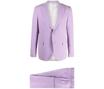 Zweiteiliger Anzug mit Brosche - Violett