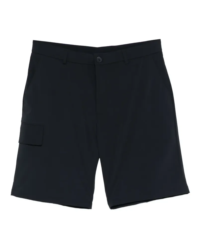 Manuel Ritz Gürtelschlaufen-Shorts mit Logo-Patch - Blau Blau