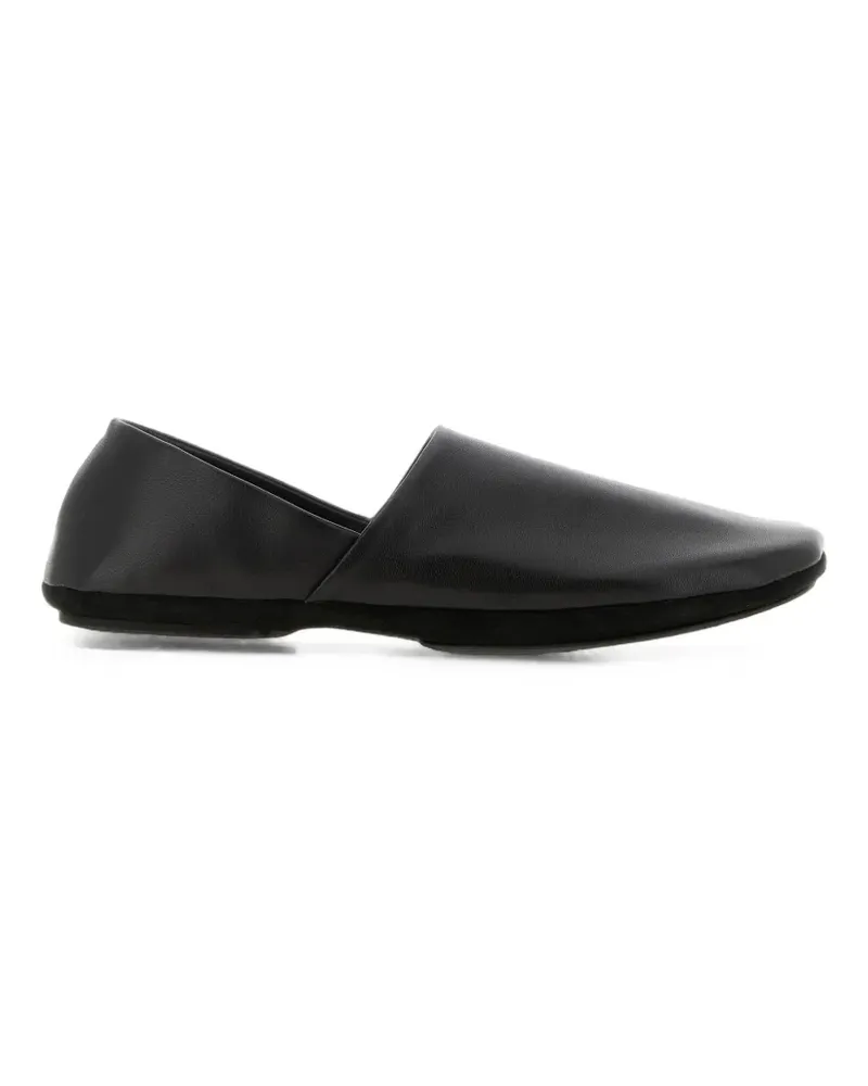 Christophe Lemaire asymmetrical leather loafers - Schwarz Schwarz
