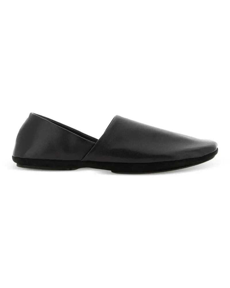 Christophe Lemaire Asymmetrische Loafer aus Leder - Schwarz Schwarz