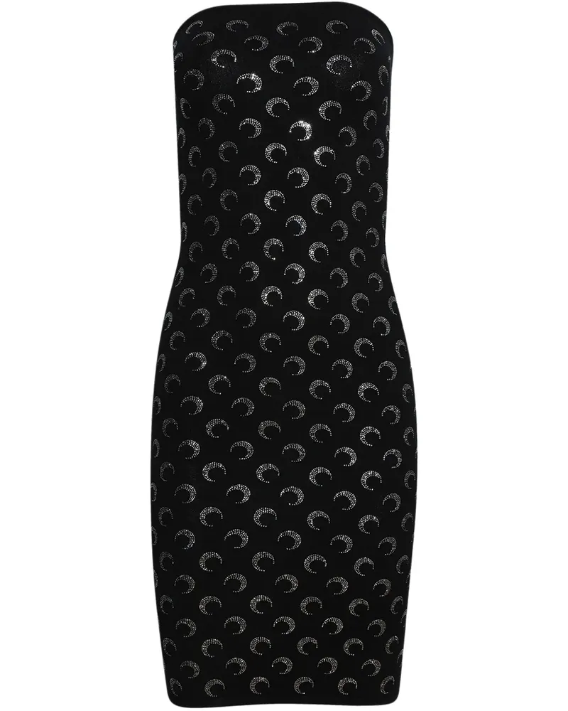 Marine Serre Röhrenkleid mit Moon-Strass - Schwarz Schwarz