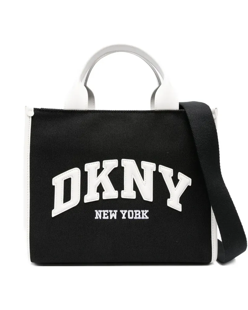 DKNY Mittelgroße Tote Bag mit Logo-Stickerei - Schwarz Schwarz