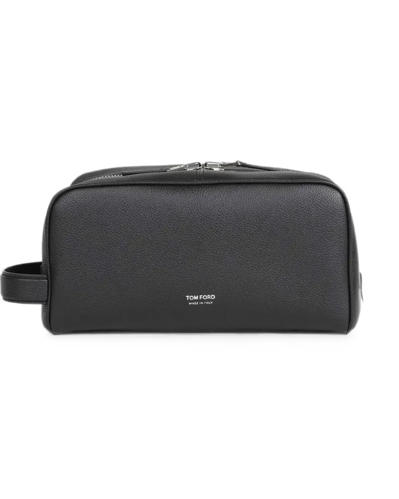 Tom Ford grained leather wash bag - Schwarz Schwarz