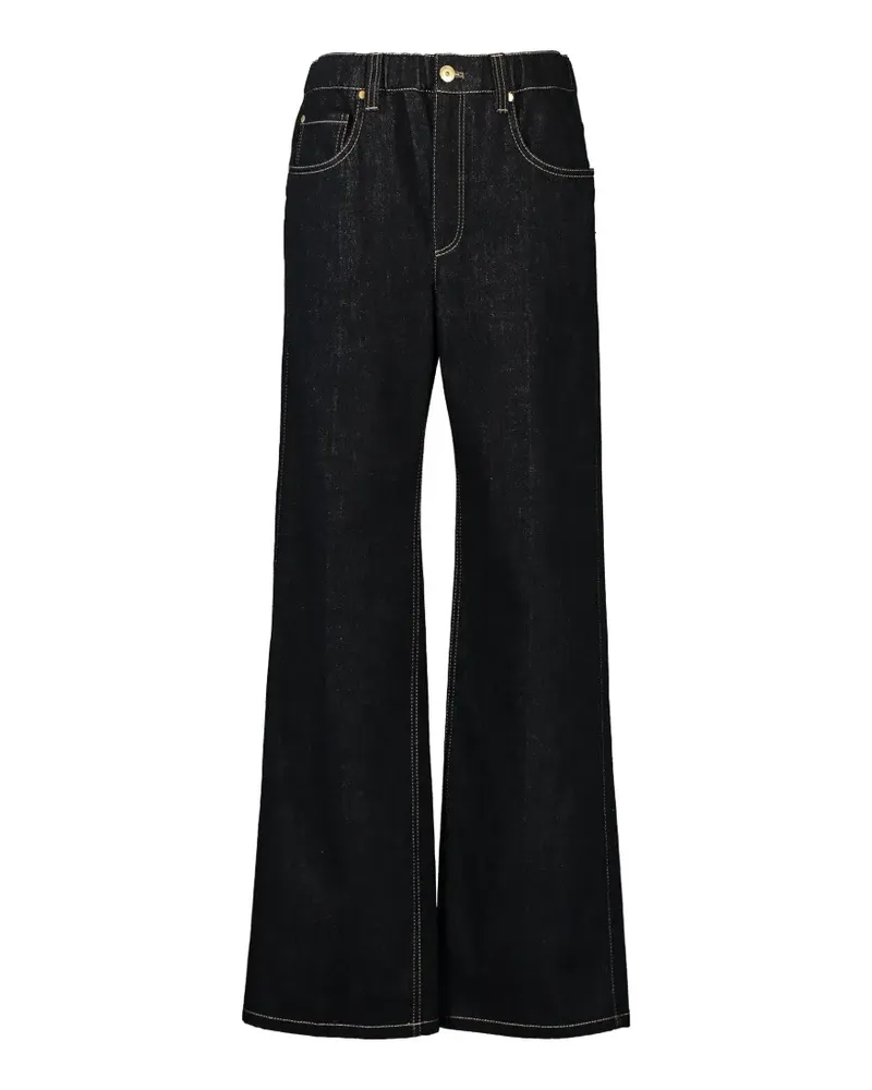 Brunello Cucinelli contrast-stitch wide-leg jeans - Blau Blau