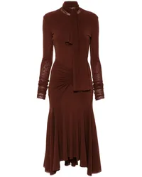 Philosophy Di Lorenzo Serafini Gerafftes Kleid Braun