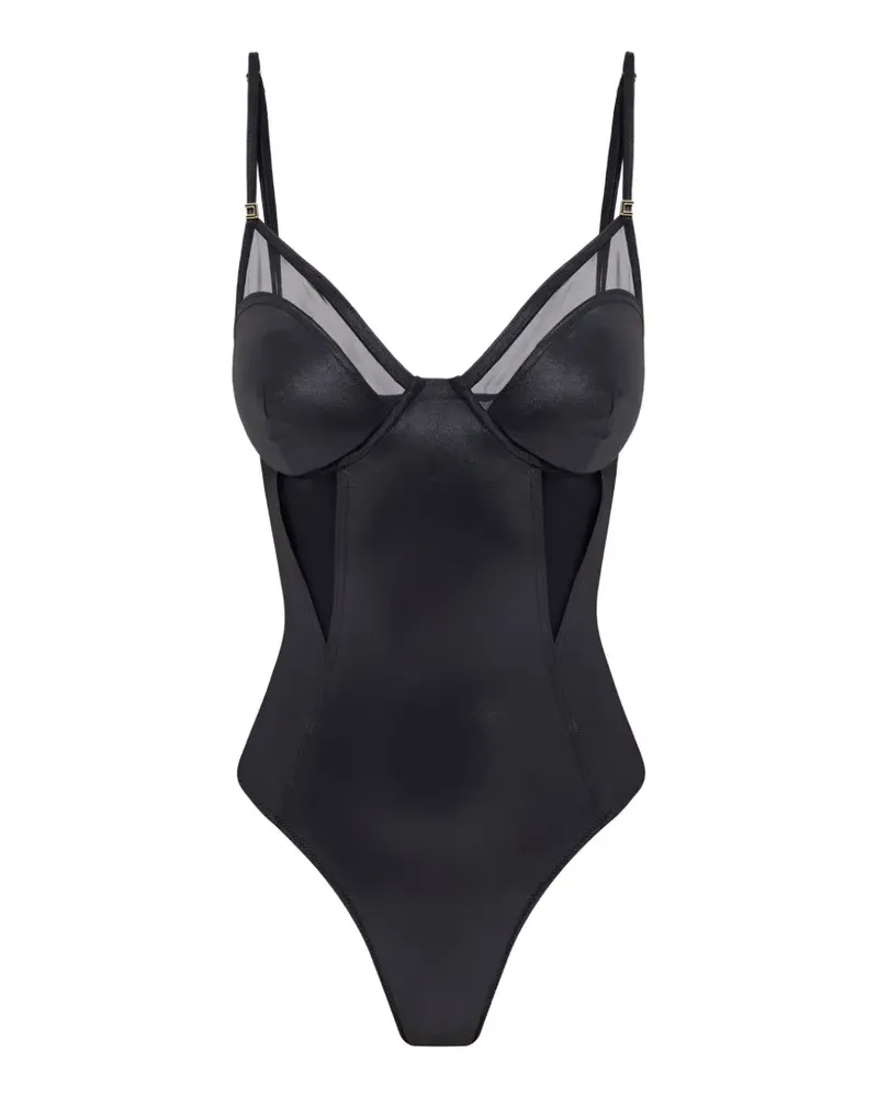 Elisabetta Franchi Badeanzug mit Tülleinsatz - Schwarz Schwarz