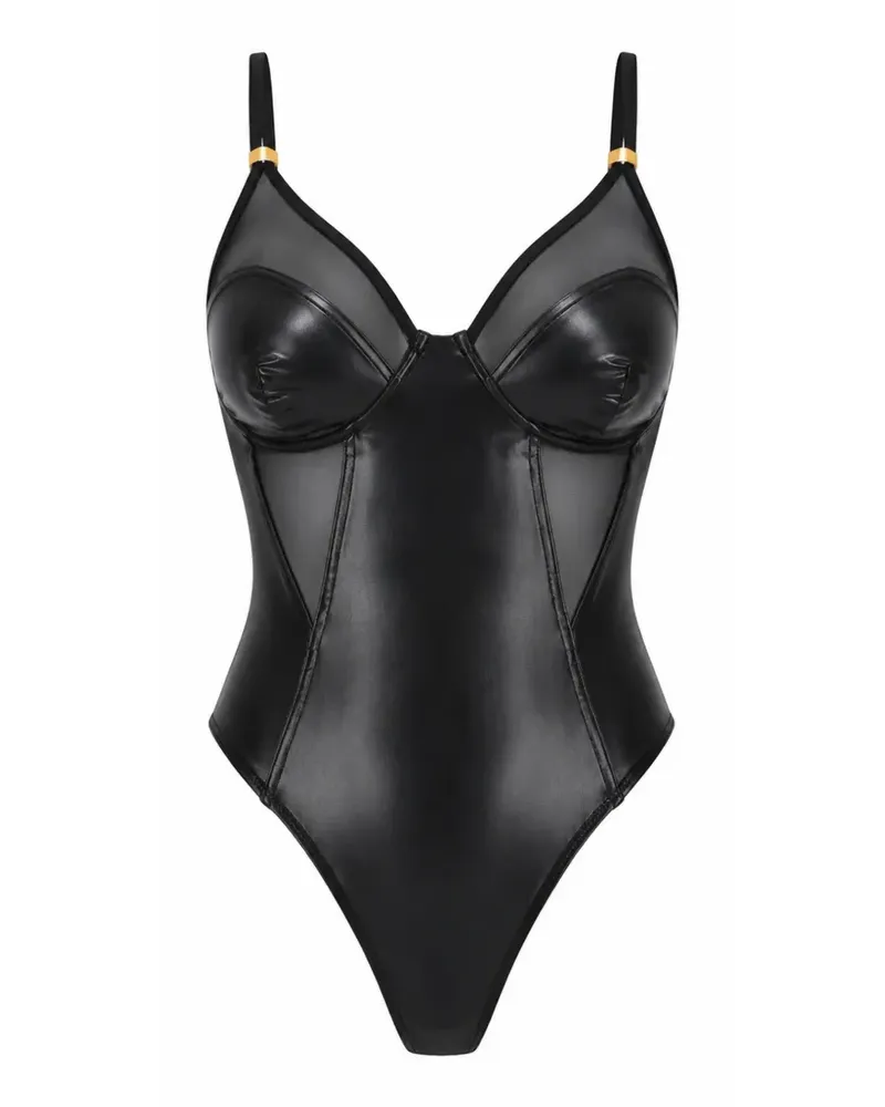 Elisabetta Franchi Badeanzug mit Tülleinsatz - Schwarz Schwarz