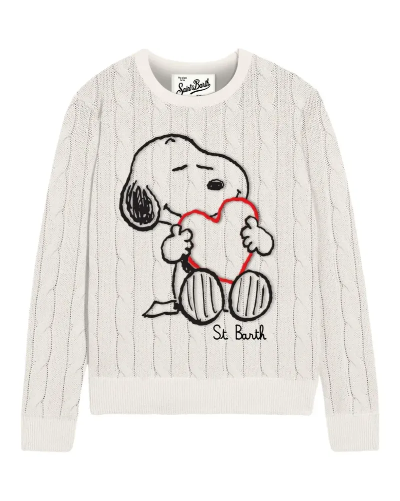 MC2 Saint Barth Snoopy Pullover mit Zopfmuster - Nude Nude