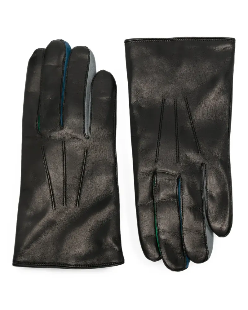 Paul Smith pin-tucked leather gloves - Schwarz Schwarz