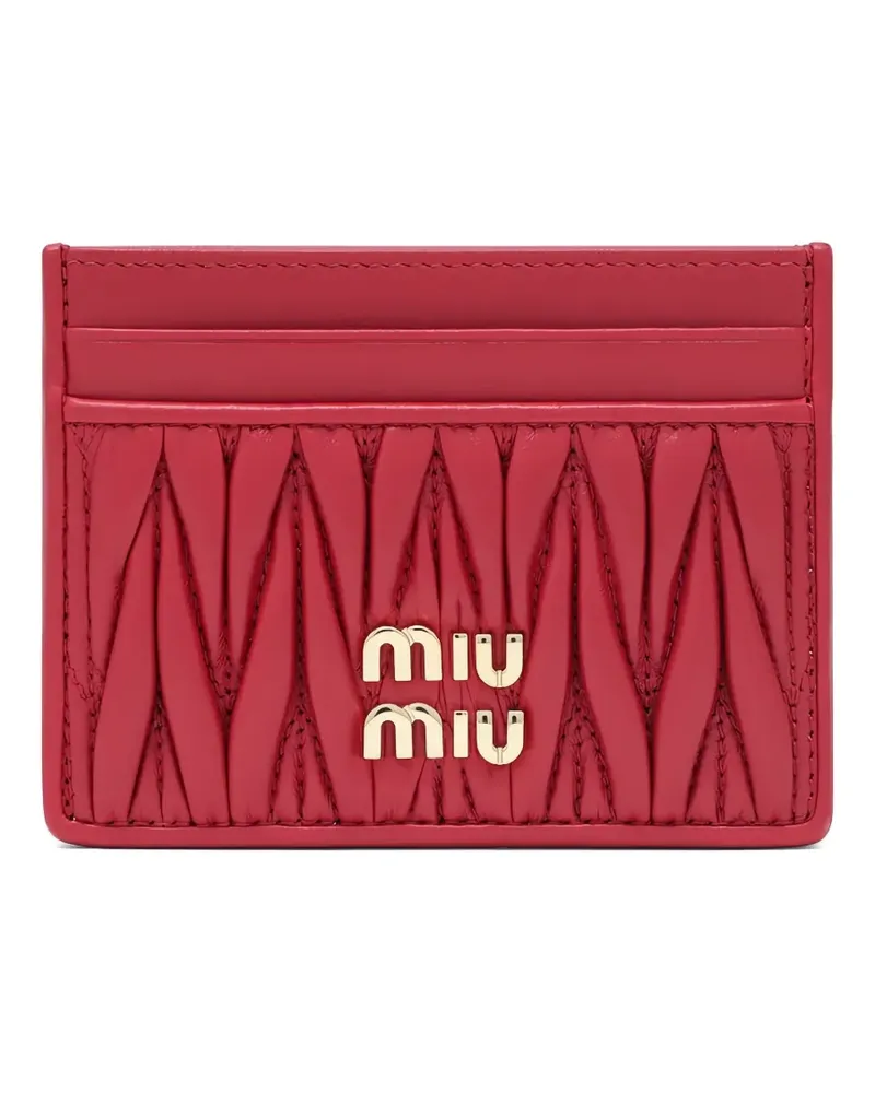 Miu Miu Gestepptes Kartenetui mit Logo - Rot Rot