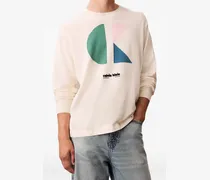 Sweatshirt mit grafischem Print - Nude