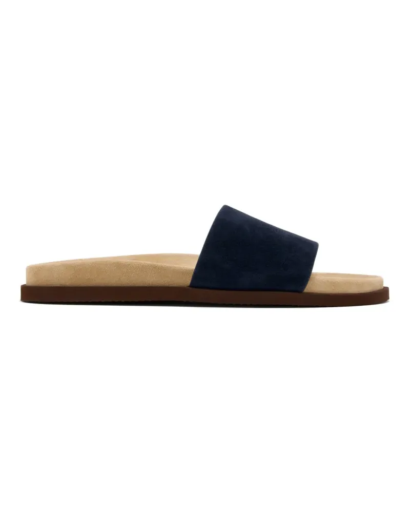 Brunello Cucinelli suede slip-on sandals - Blau Blau