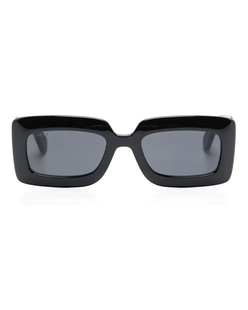 Gucci Sonnenbrille mit eckigem Gestell - Schwarz Schwarz