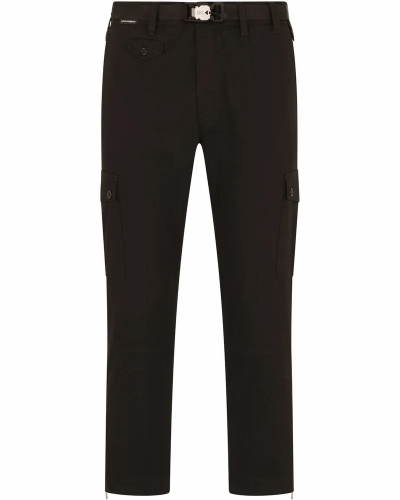 Dolce & Gabbana Cargohose im Cropped-Design - Schwarz Schwarz
