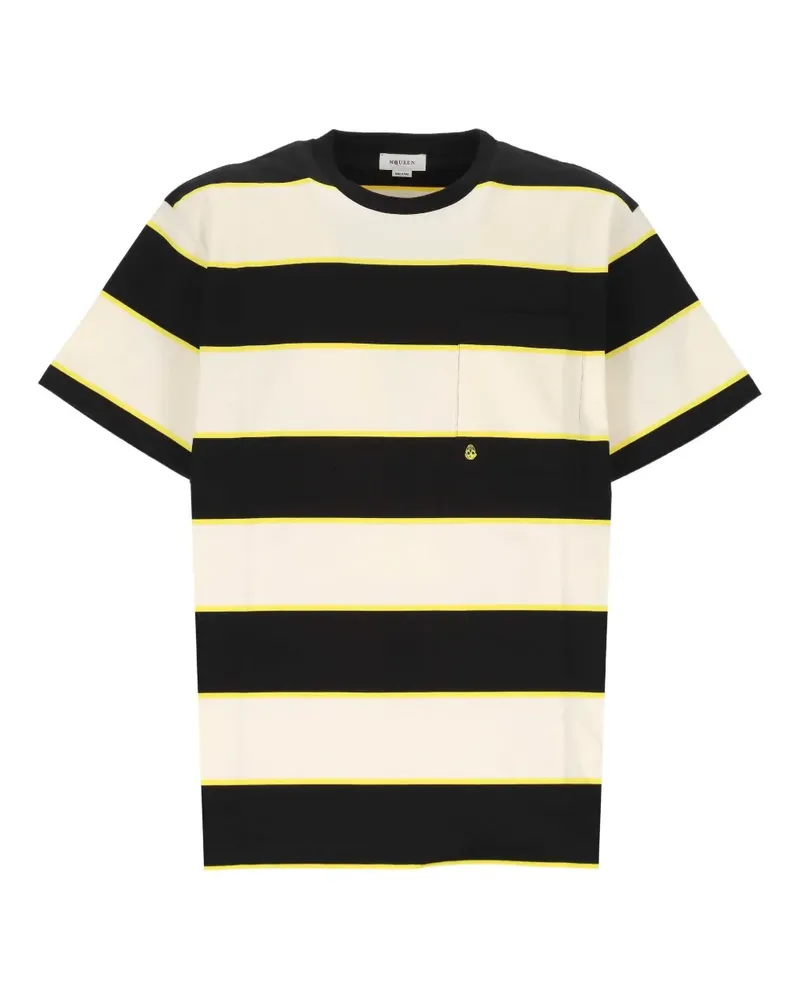 Alexander McQueen striped pocket T-shirt - Schwarz Schwarz