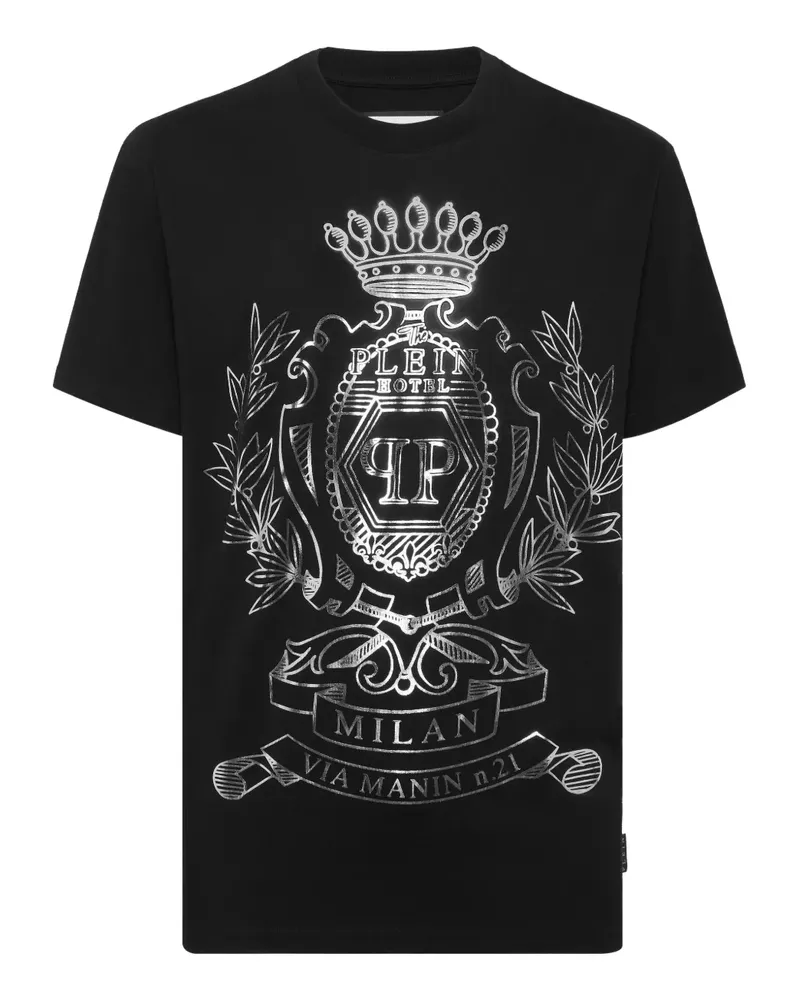 Philipp Plein T-Shirt mit Wappendetail - Schwarz Schwarz