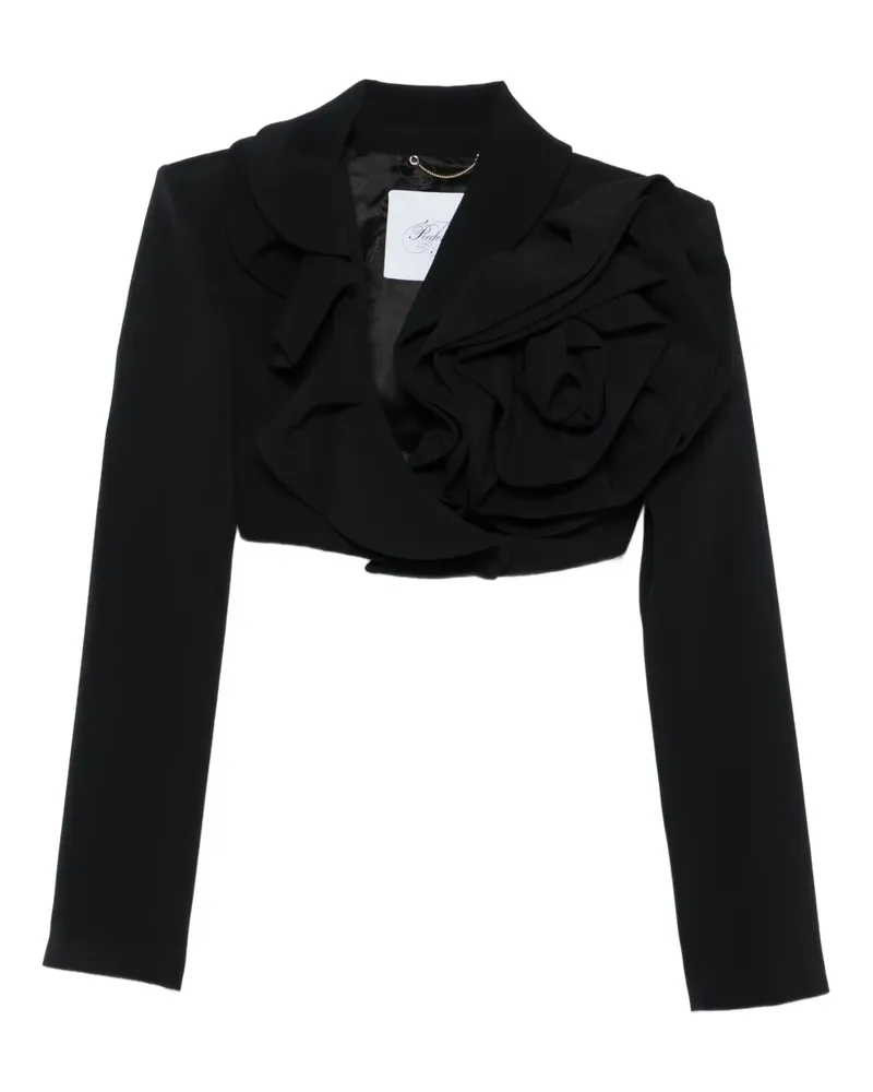 Redemption Cropped-Jacke mit Rosendetail - 999 BLACK 999