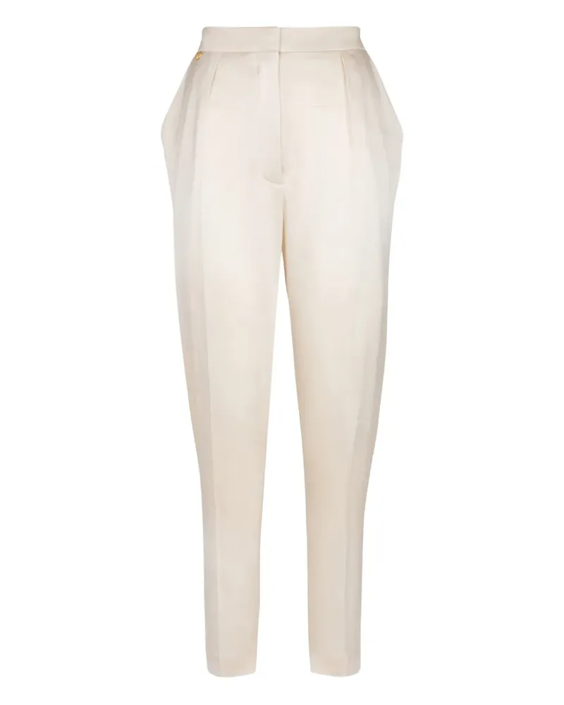 Balmain Seidenhose mit hohem Bund - Nude Nude