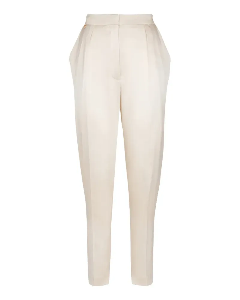 Balmain Seidenhose mit hohem Bund - Nude Nude