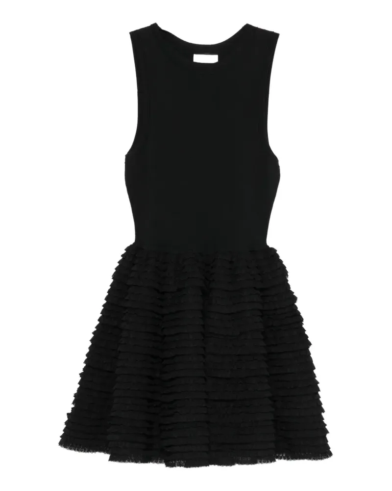 Sandro Minikleid mit Volant - Schwarz Schwarz