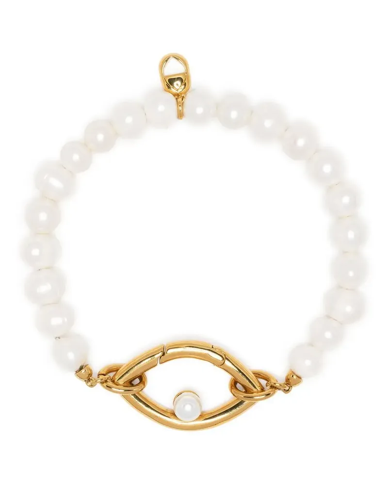 CAPSULE ELEVEN Perlenarmband mit Auge - Weiß Weiß