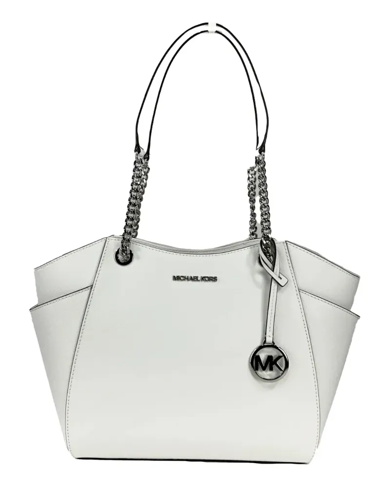 Michael Kors chain-link leather-trim tote bag - Weiß Weiß