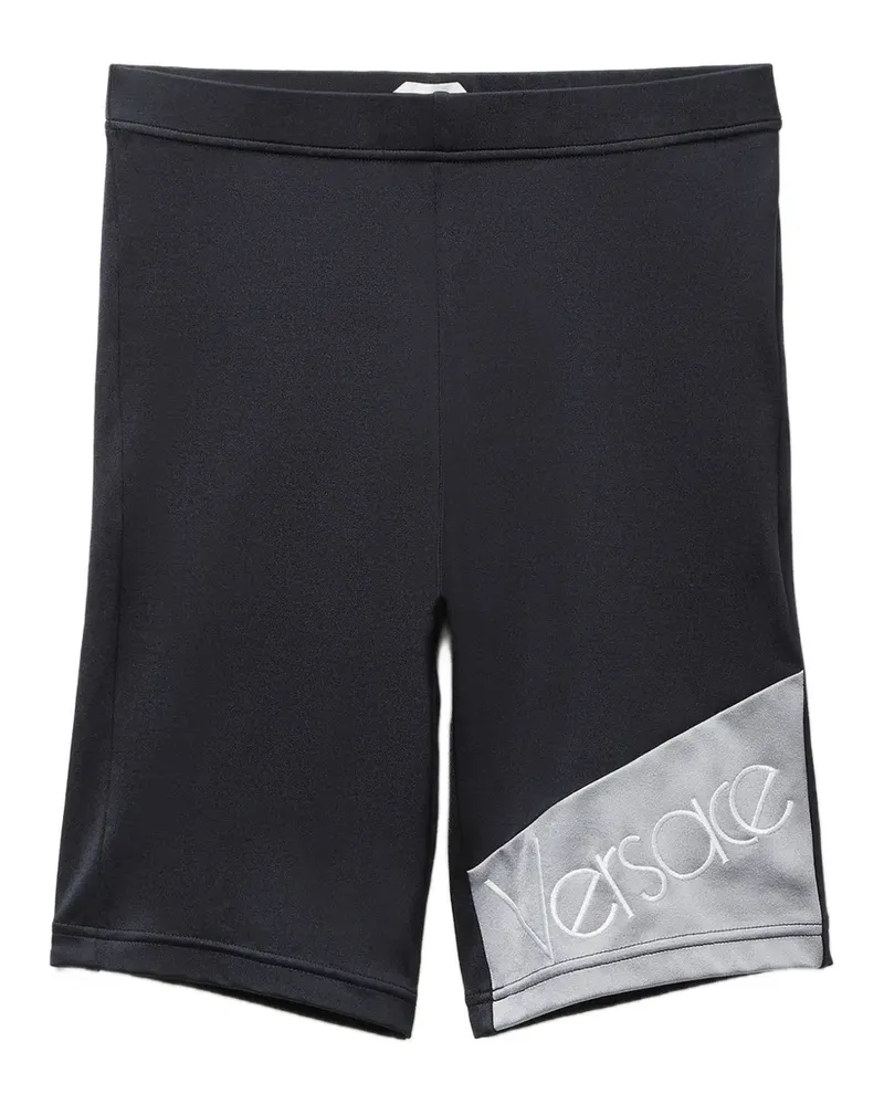 Versace embroidered-logo bicycle shorts - Schwarz Schwarz